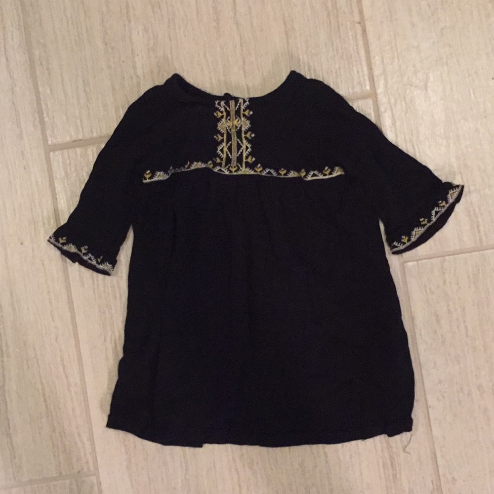 ✮FREE✮Boho Old navy 18-24m black embroidered tunic dress